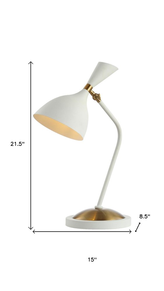 22" Black And Gold Table Lamp With Cone Shade