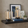 Set of Two 11" Black Lantern USB Table Lamps