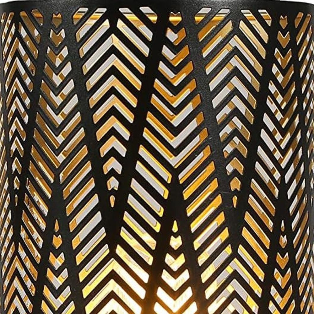 11" Black Battery Powered Desk Lamp With Cylinder Shade