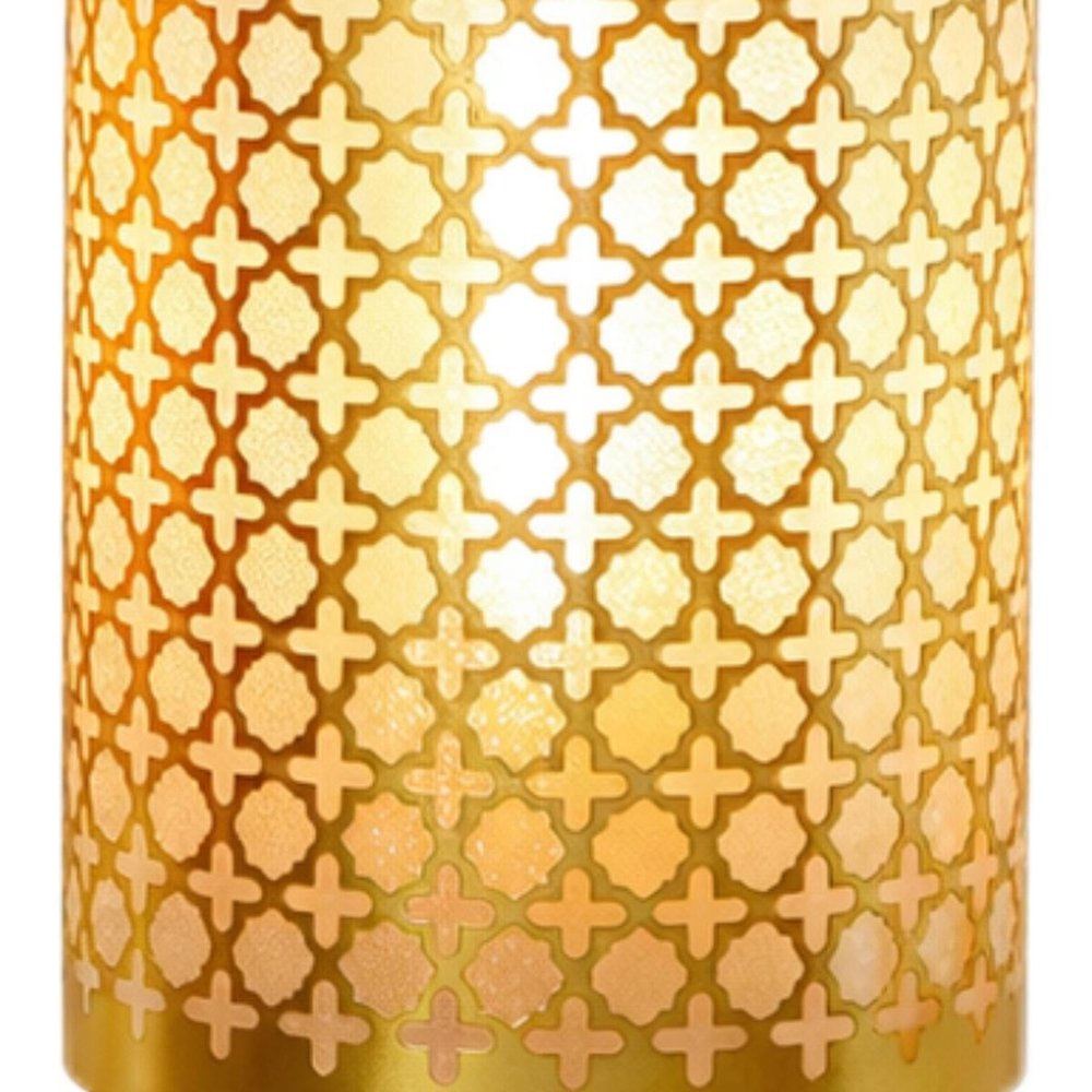 Set of Two 9" Gold Two Light Novelty Battery Powered Desk Lamps With Cylinder Shades