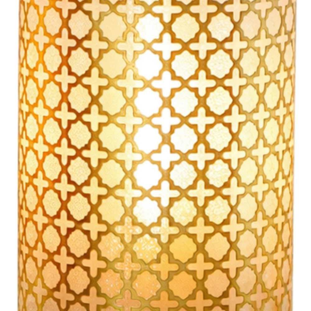Set of Two 9" Gold Two Light Novelty Battery Powered Desk Lamps With Cylinder Shades