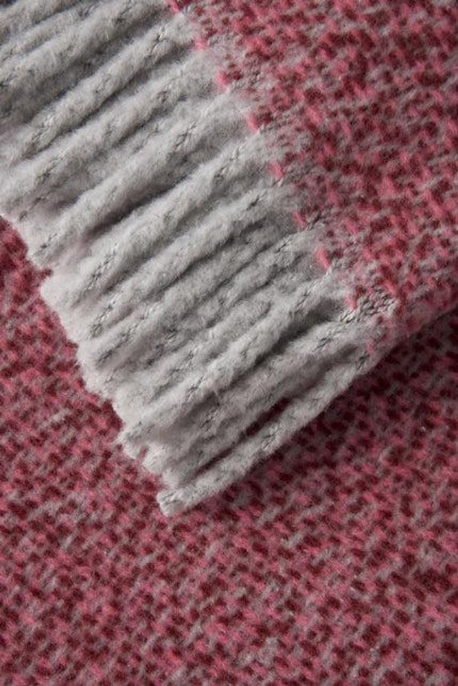 55" X 70" Pink Cotton Blend Plush Throw Blanket with Fringe
