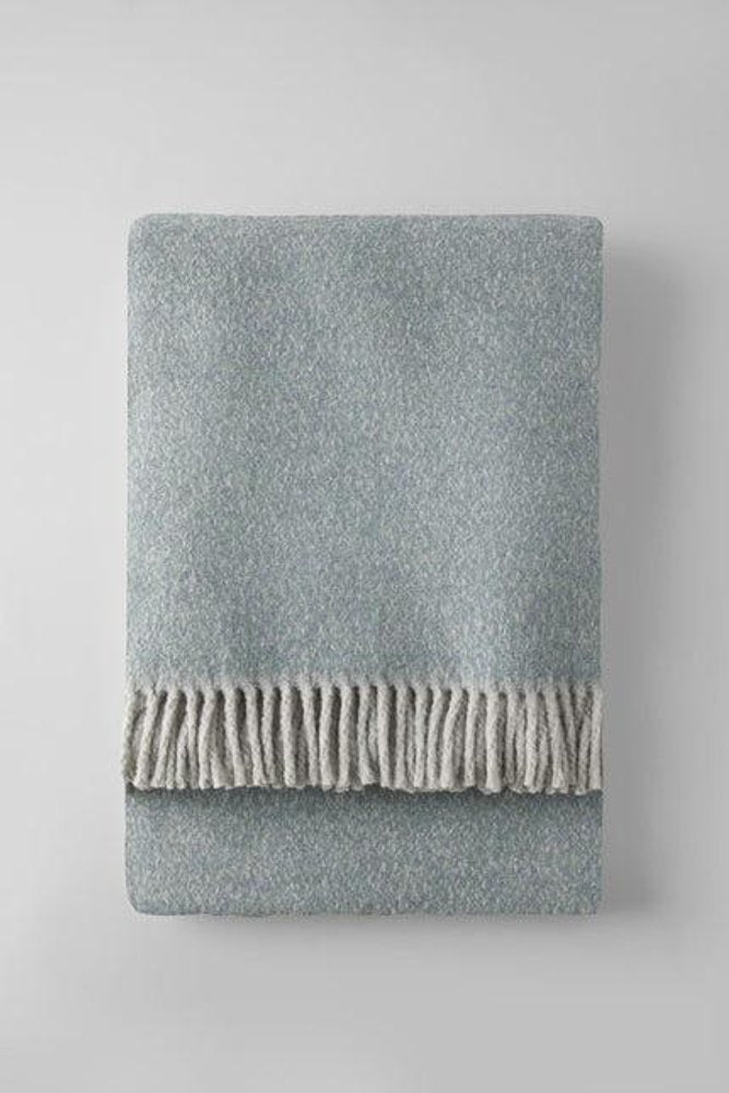 55" X 70" Slate Blue Cotton Blend Plush Throw Blanket with Fringe