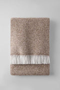 55" X 70" Camel Cotton Blend Plush Throw Blanket with Fringe