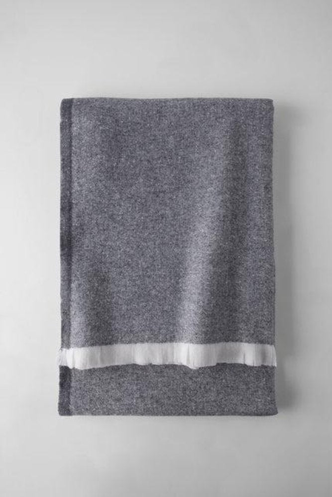 55" X 70" Dark Gray Cotton Blend Throw Blanket with Fringe