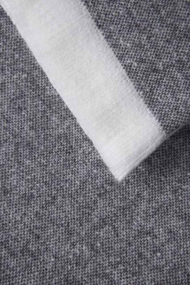 55" X 70" Dark Gray Cotton Blend Throw Blanket with Fringe