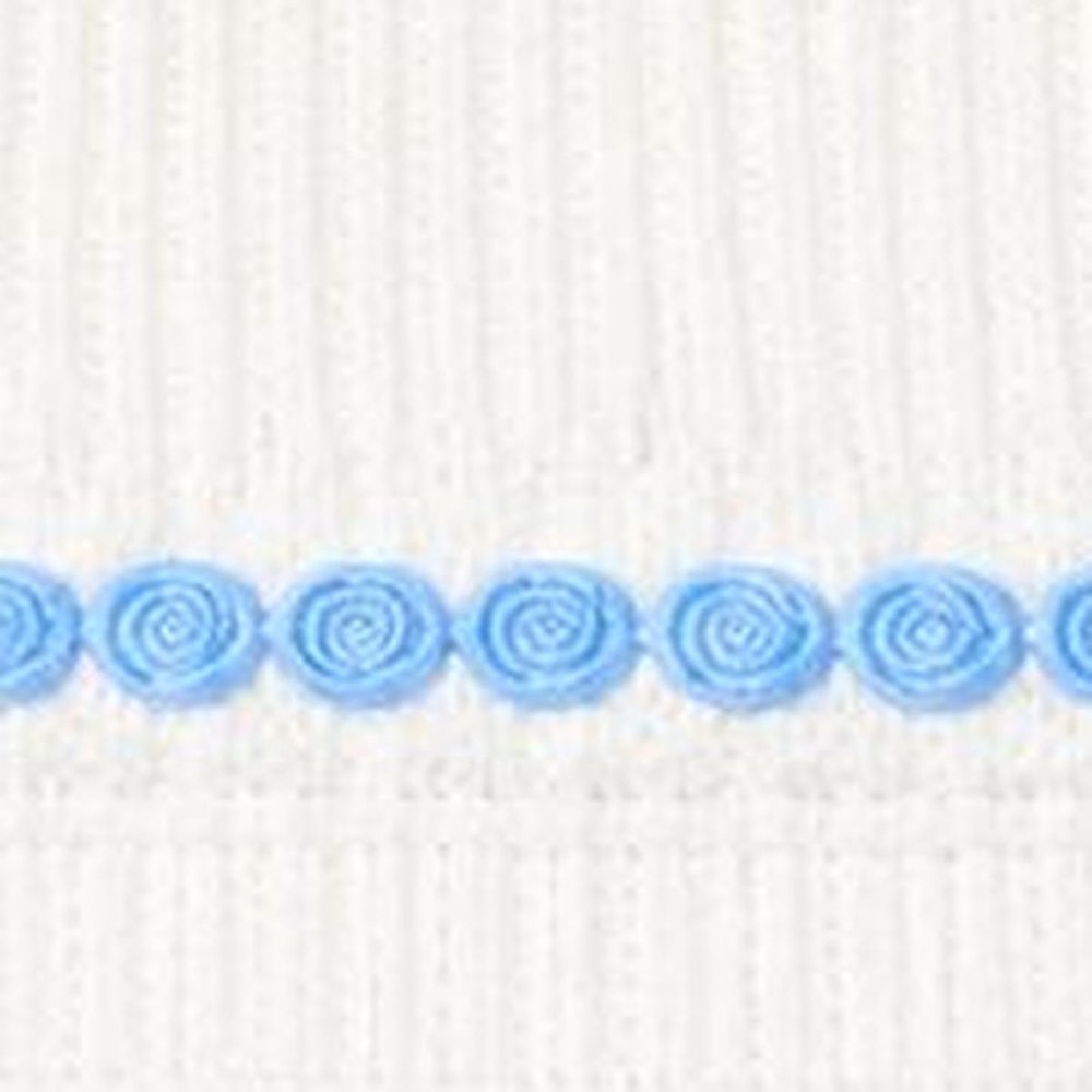 28" X 36" Blue And White Cotton Striped Baby Blanket
