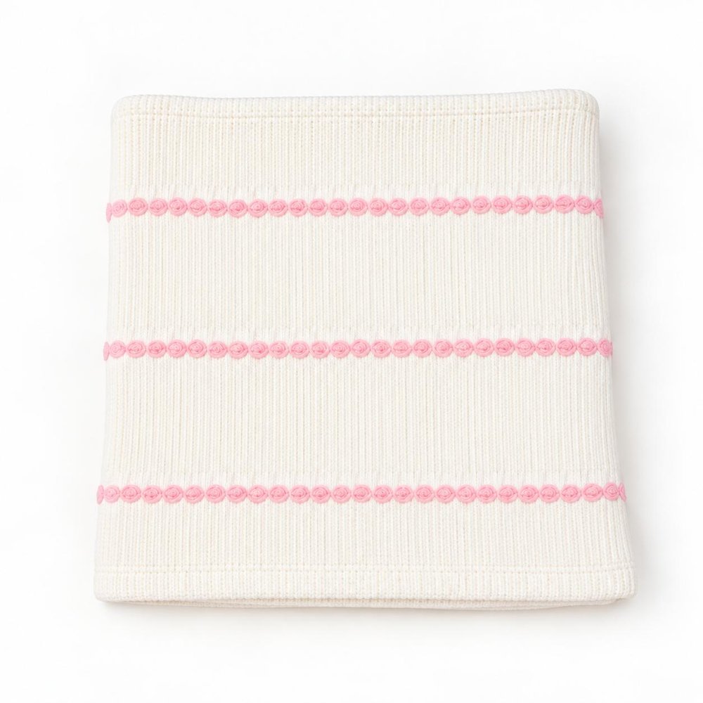 28" X 36" Blue And White Cotton Striped Baby Blanket