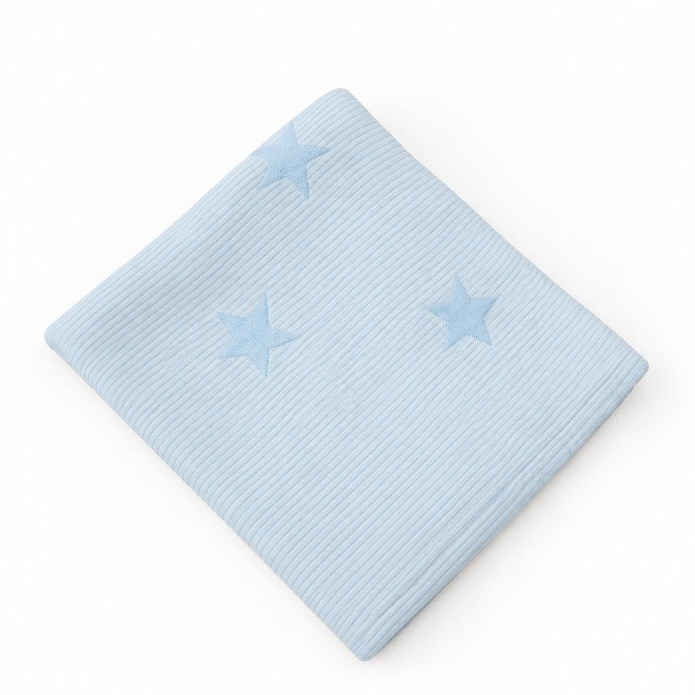 36" X 46" Blue Cotton Geometric Baby Blanket