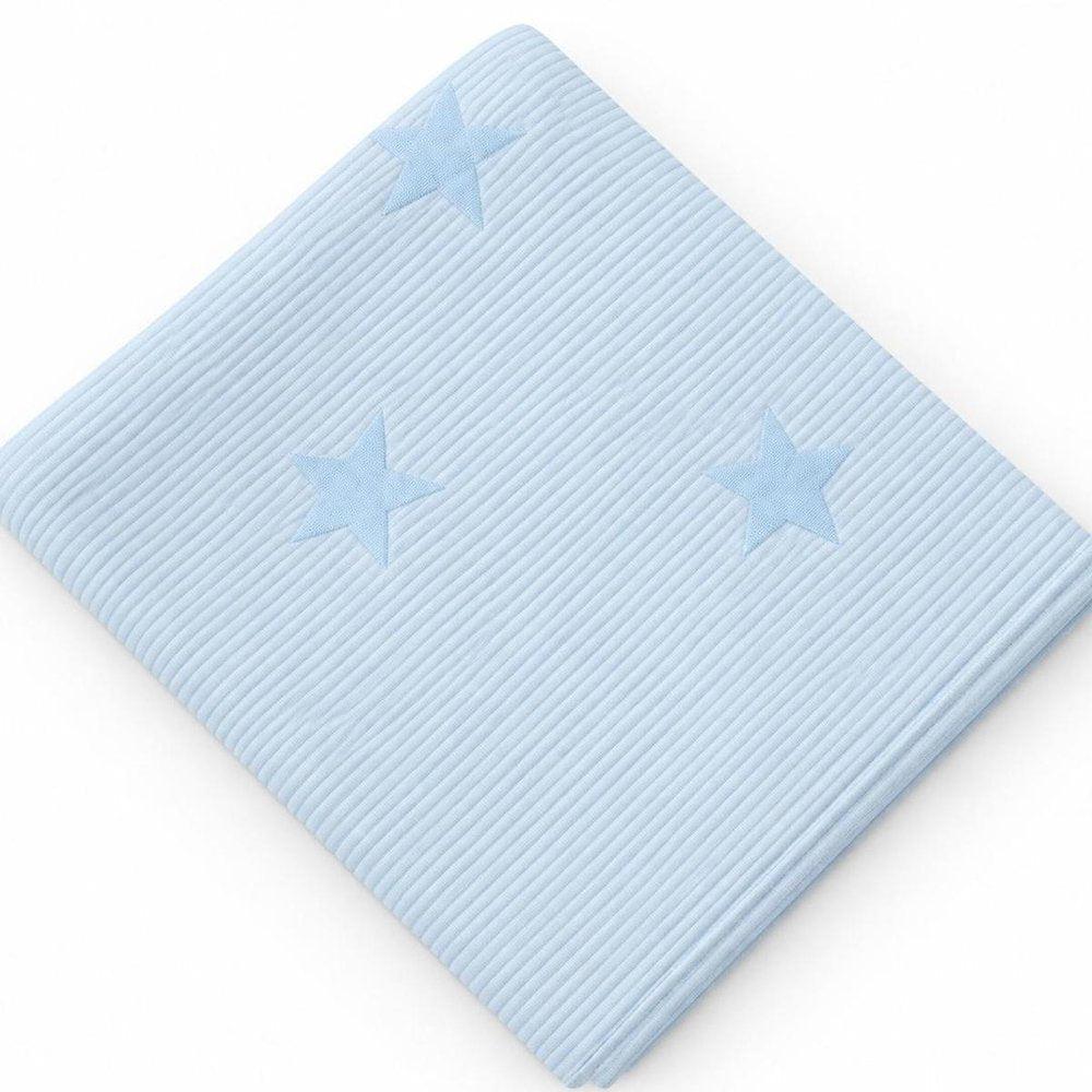 28" X 36" Blue Cotton Geometric Baby Blanket
