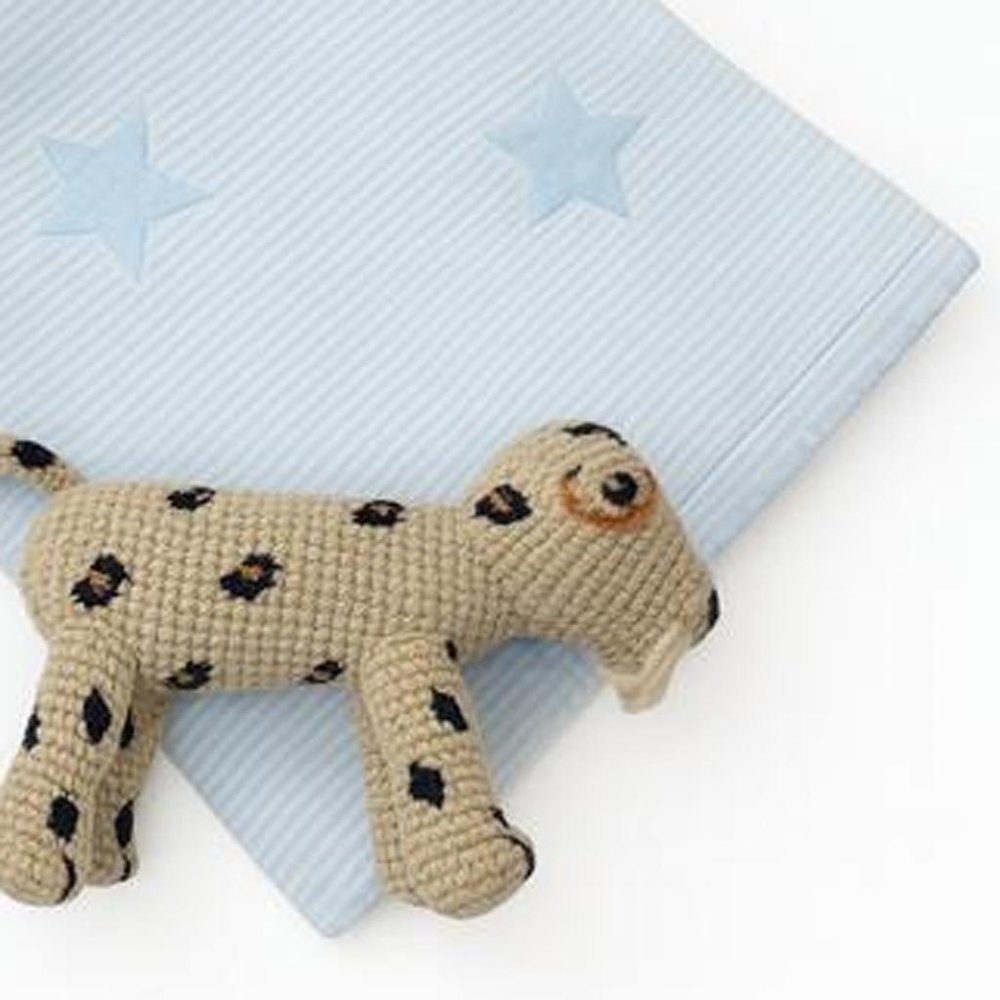 28" X 36" Blue Cotton Geometric Baby Blanket