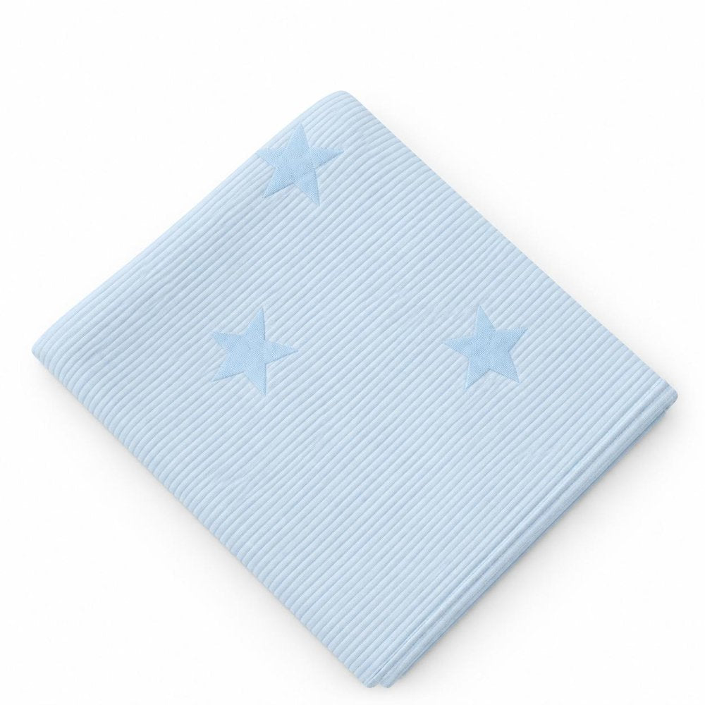 28" X 36" Blue Cotton Geometric Baby Blanket