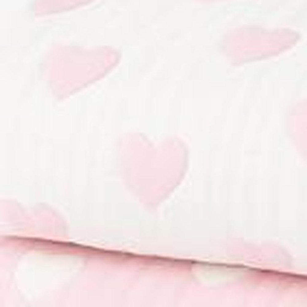 36" X 46" Pink And White Cotton Geometric Baby Blanket