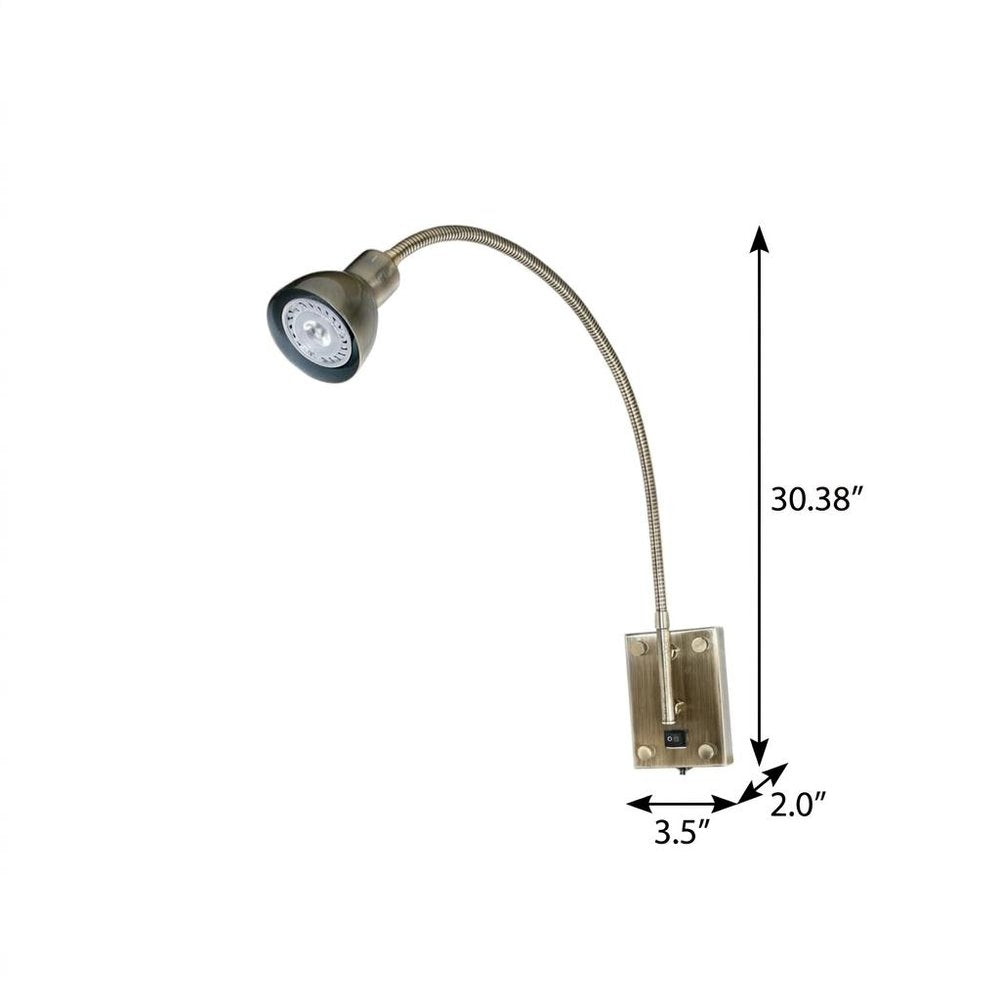 30" Rust Metal Spotlight Wall Sconce