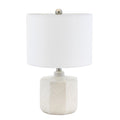 19" Off White Round Table Lamp With Drum Shade