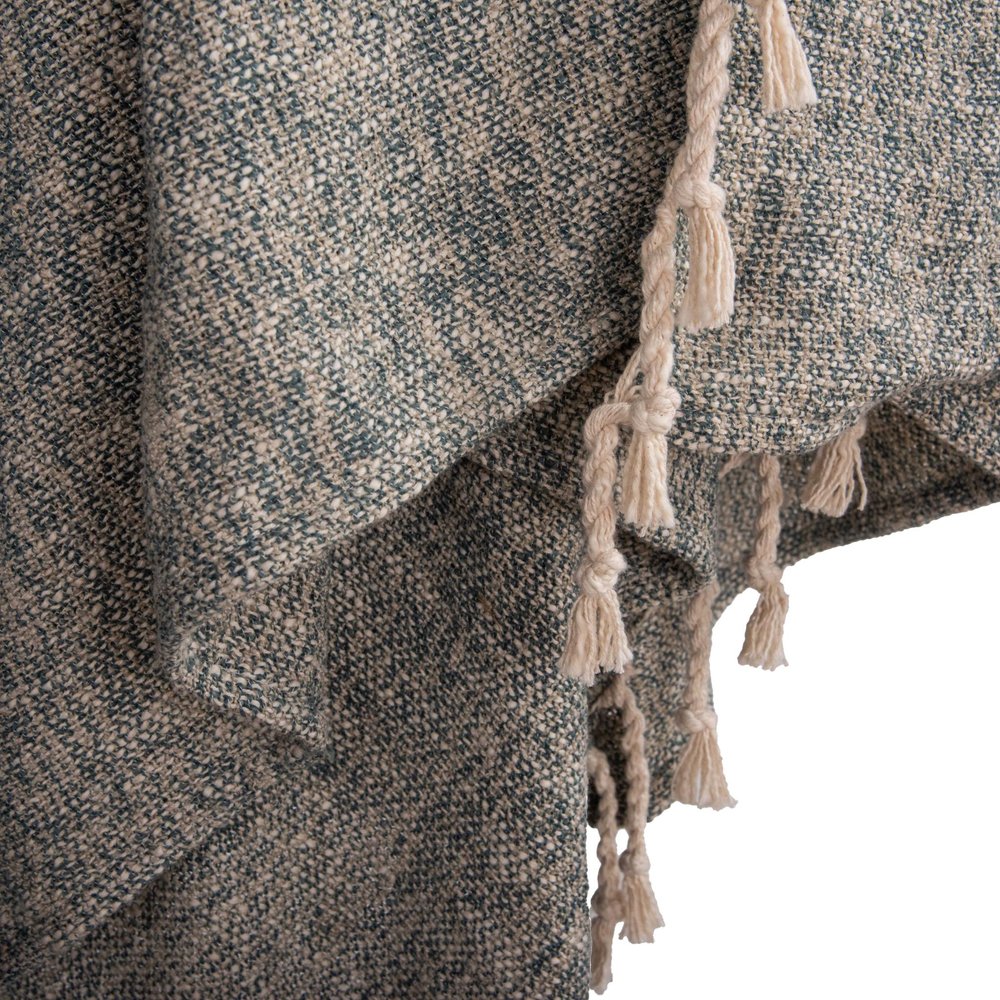50" X 60" Teal Throw Blanket with Fringe
