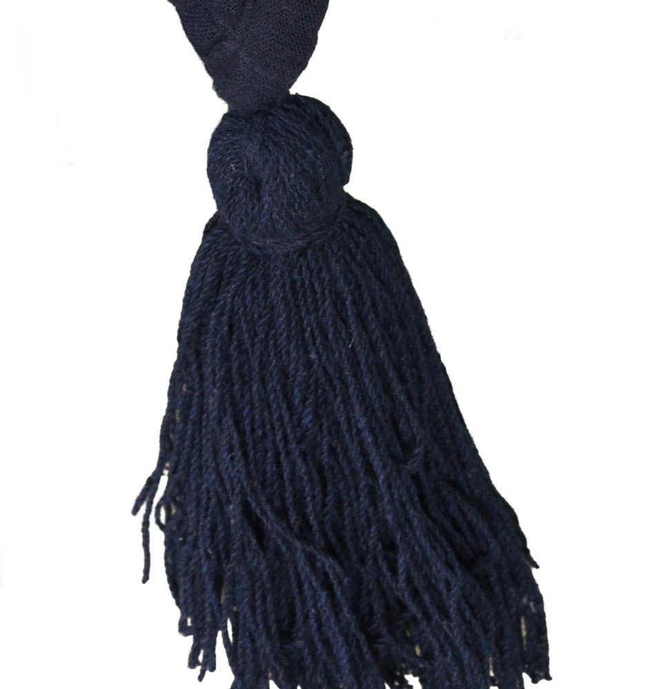 50" X 60" Navy Blue Cotton Throw Blanket with Tassels