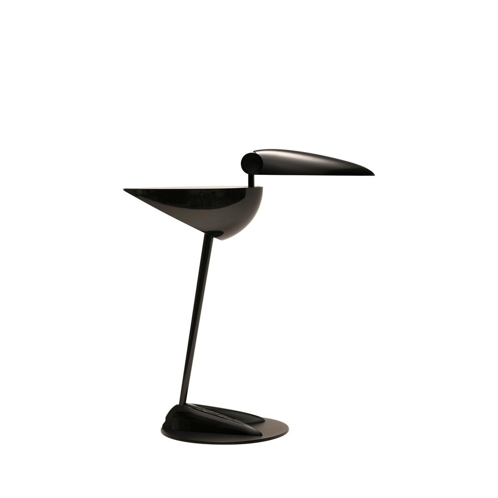17" Black Two Light Swing Arm Bird Desk Lamp