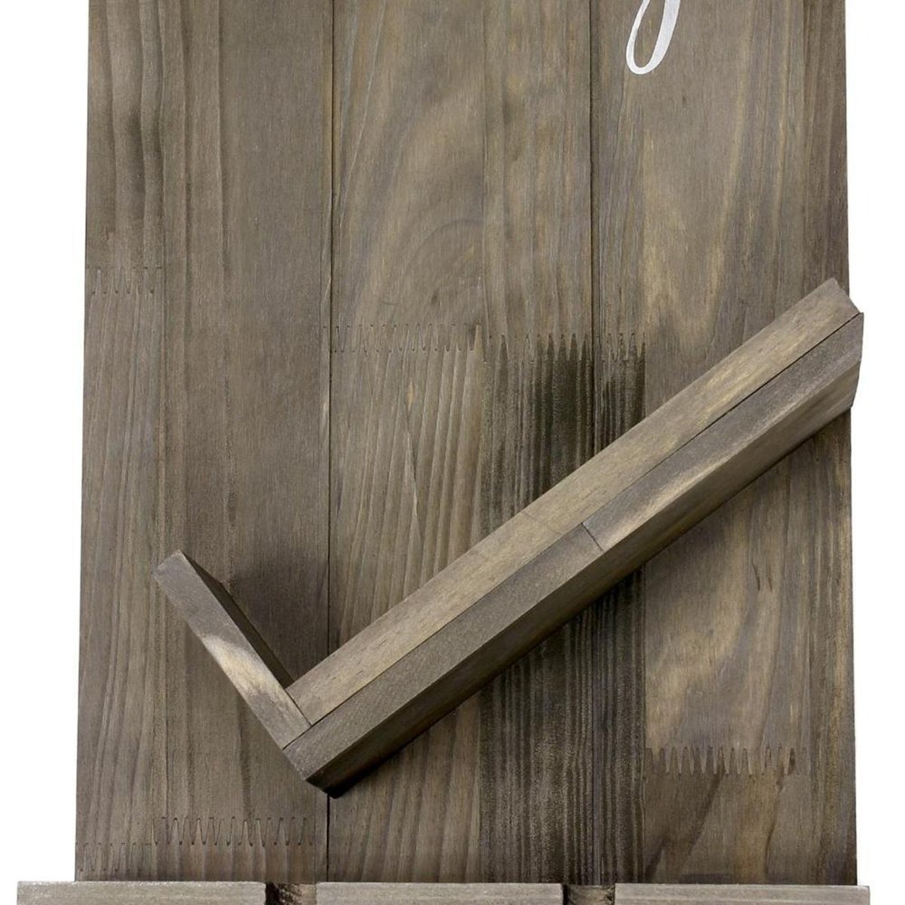 20" X 10" Gray Life Happens Wine Helps Rustic Wood Wall Decor