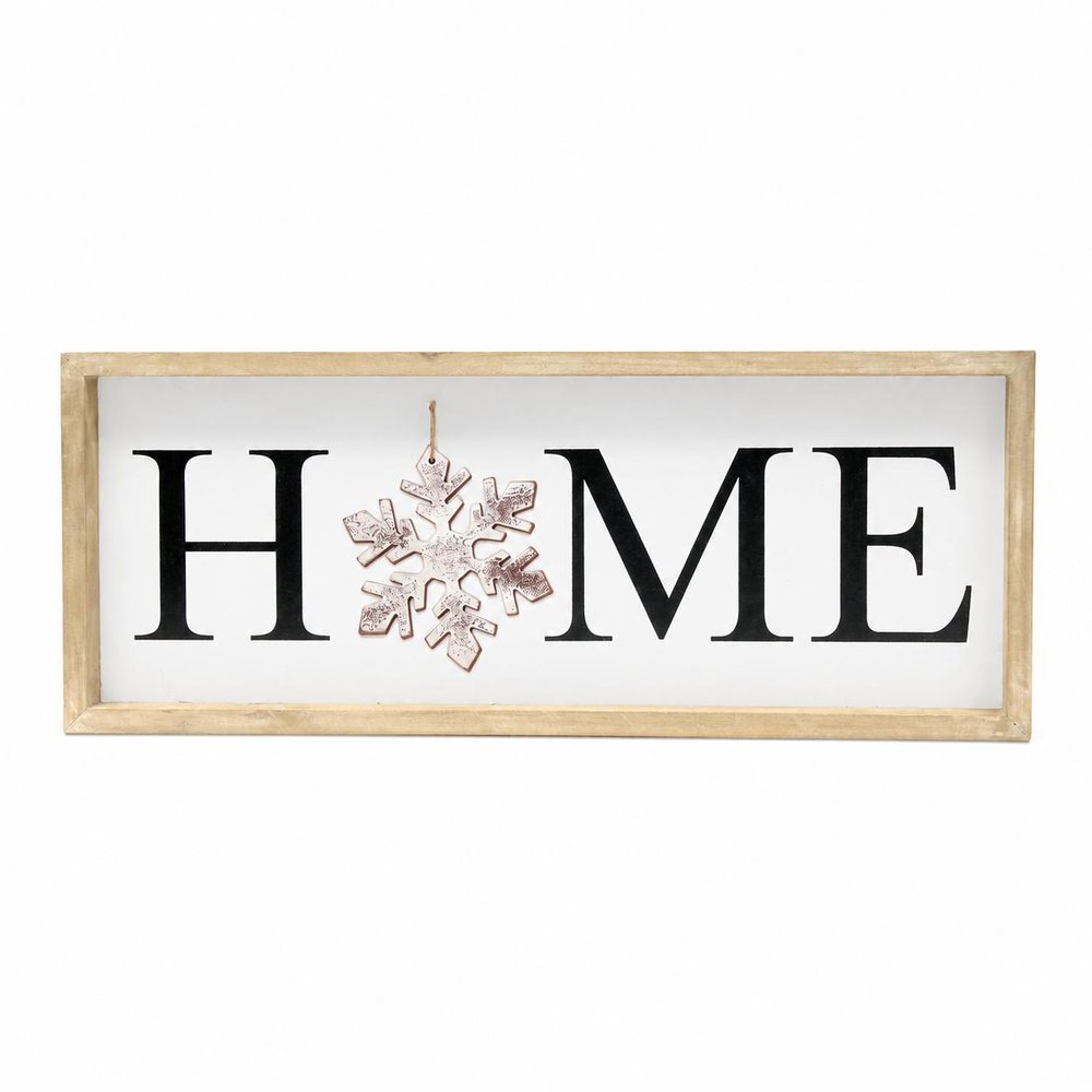 9" X 23" Black Natural And White Celebration Home Wood Wall Decor