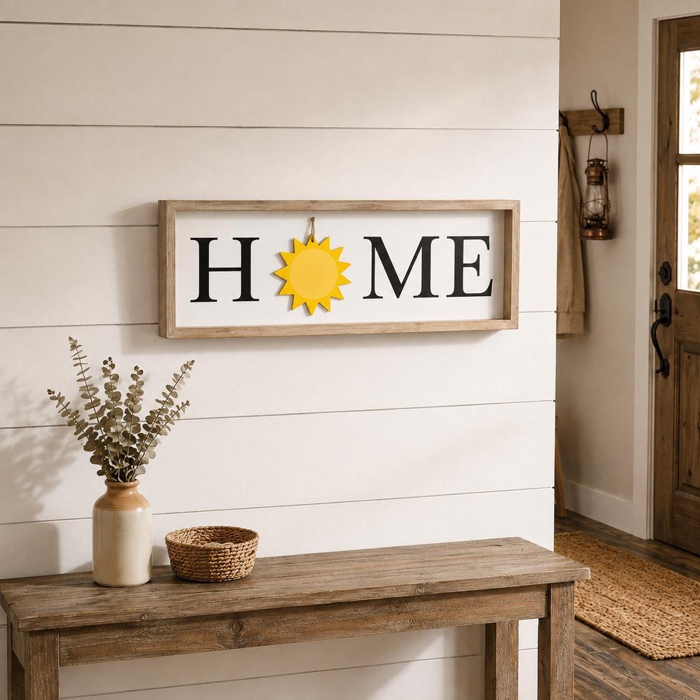9" X 23" Black Natural And White Celebration Home Wood Wall Decor
