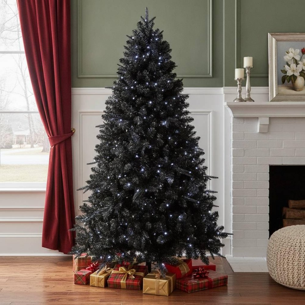 7' Black Full Fir Christmas Tree