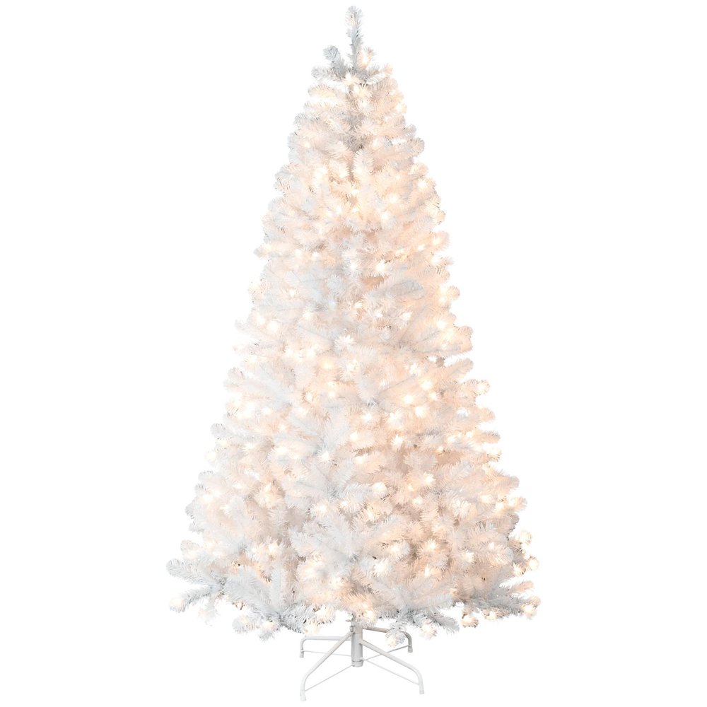 9' White Full Fir Christmas Tree With Tree Stand