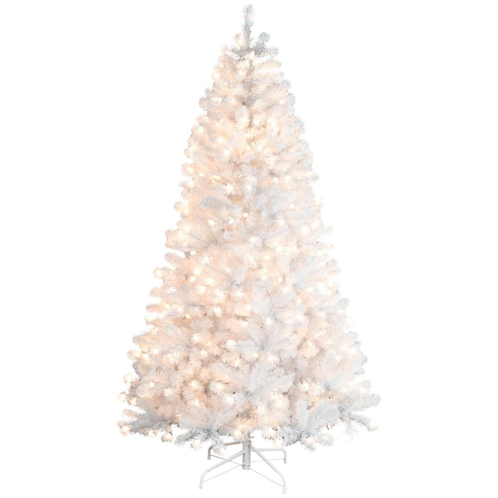 9' White Full Fir Christmas Tree With Tree Stand
