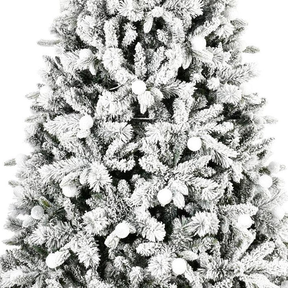 8' White Full Flocked Fir Christmas Tree