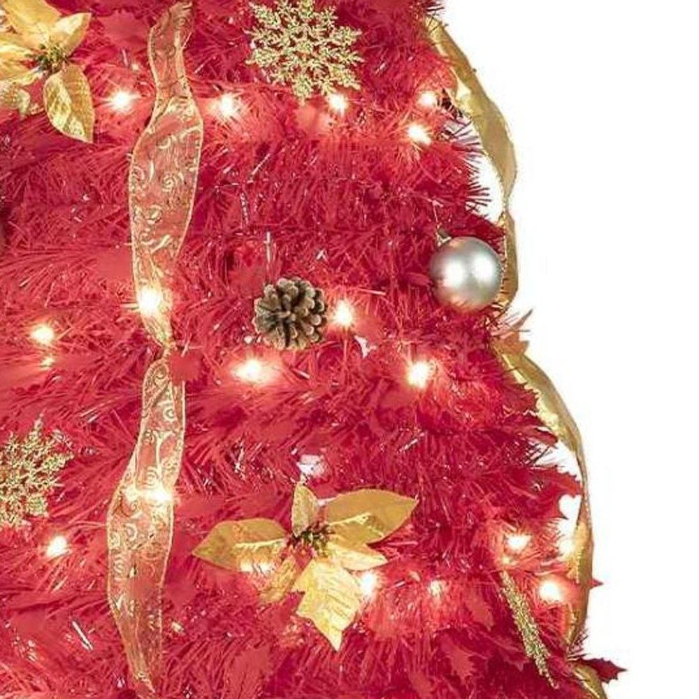 6' Red Full Fir Christmas Tree With Decorations