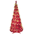 6' Red Full Fir Christmas Tree With Decorations