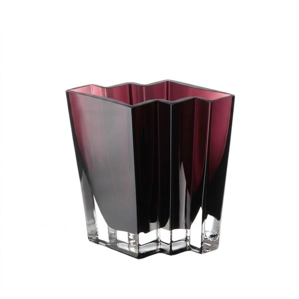 5" Amethyst Glass Wavy Table Vase