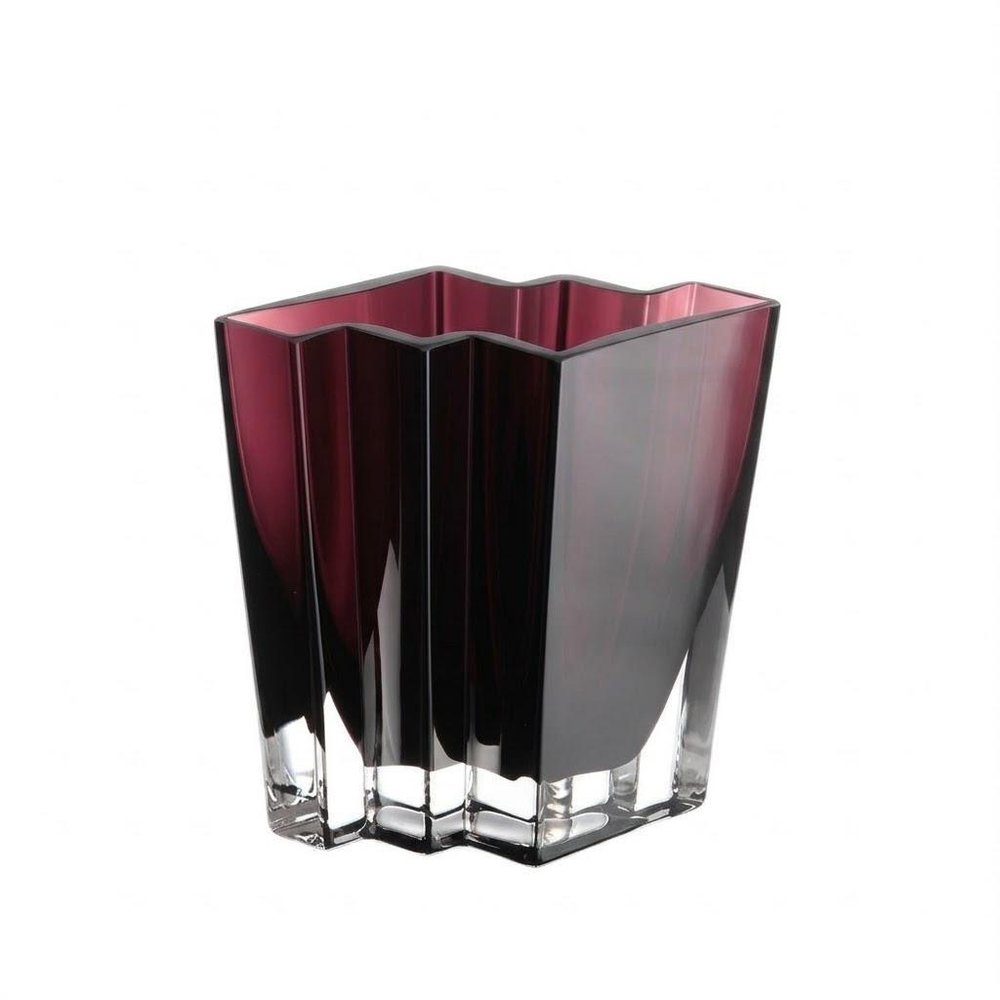 5" Amethyst Glass Wavy Table Vase