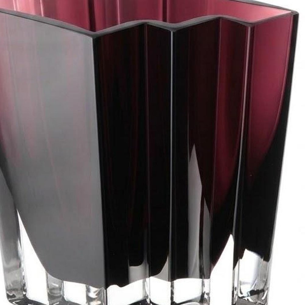 5" Amethyst Glass Wavy Table Vase