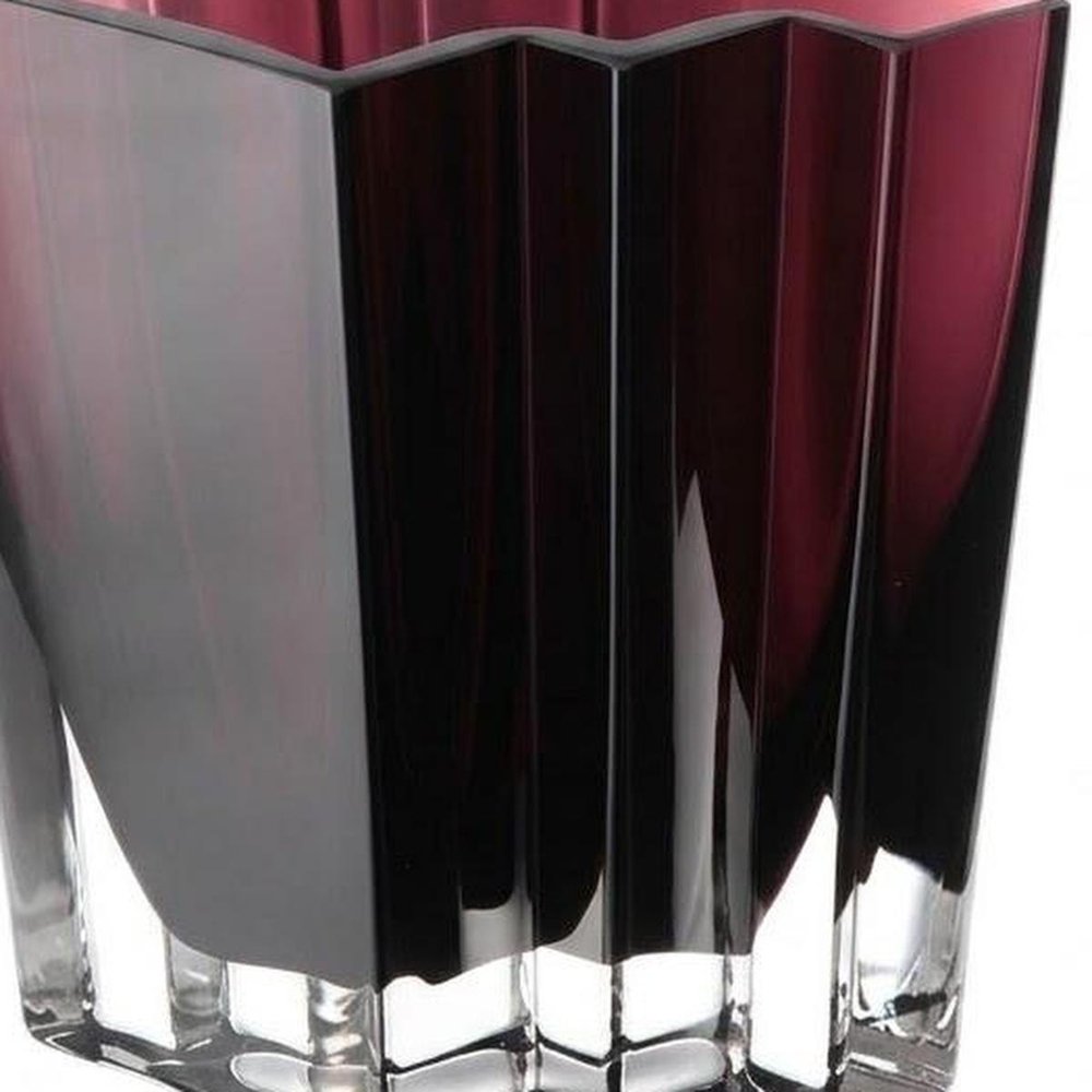 5" Amethyst Glass Wavy Table Vase