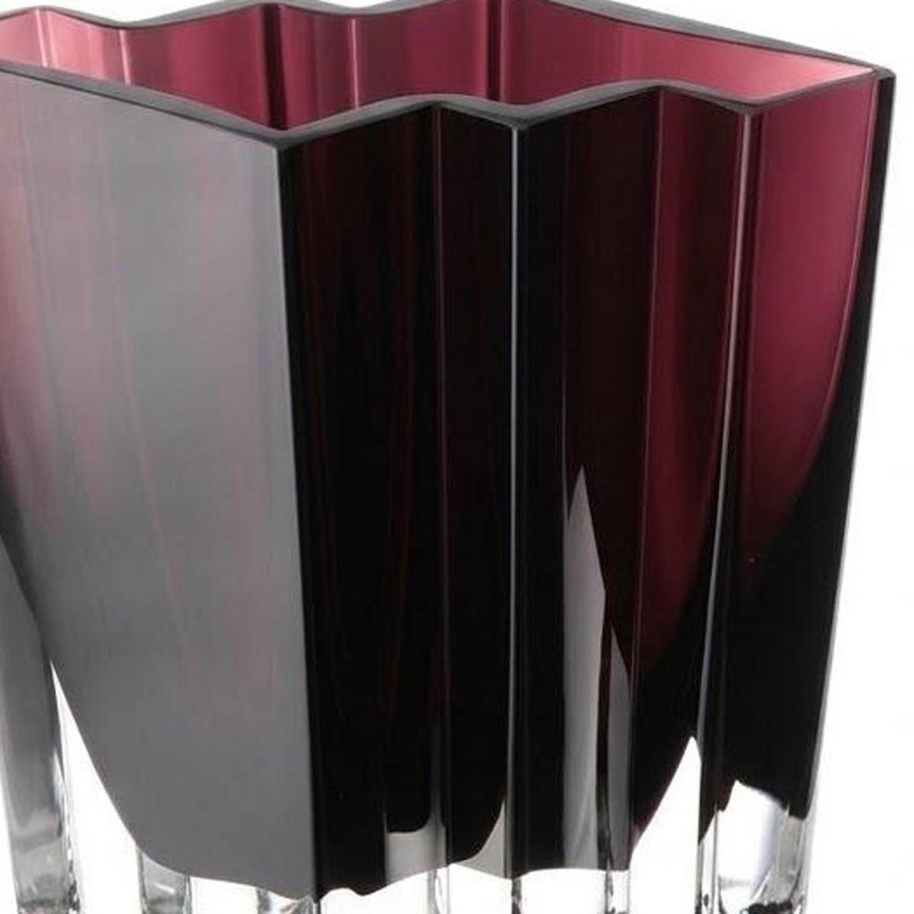 5" Amethyst Glass Wavy Table Vase
