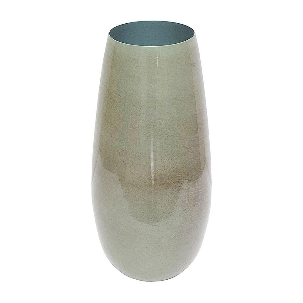 14" Olive Green Cast Iron Tapered Table Vase