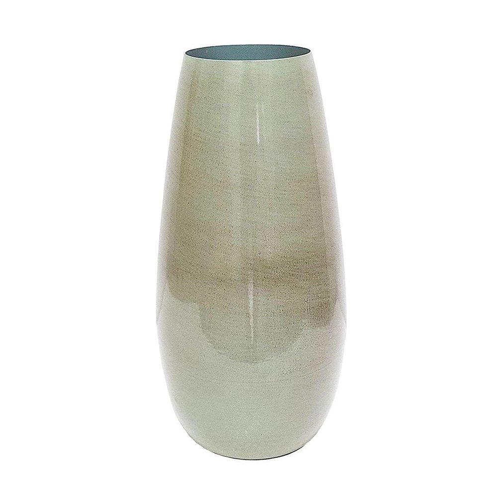 14" Olive Green Cast Iron Tapered Table Vase