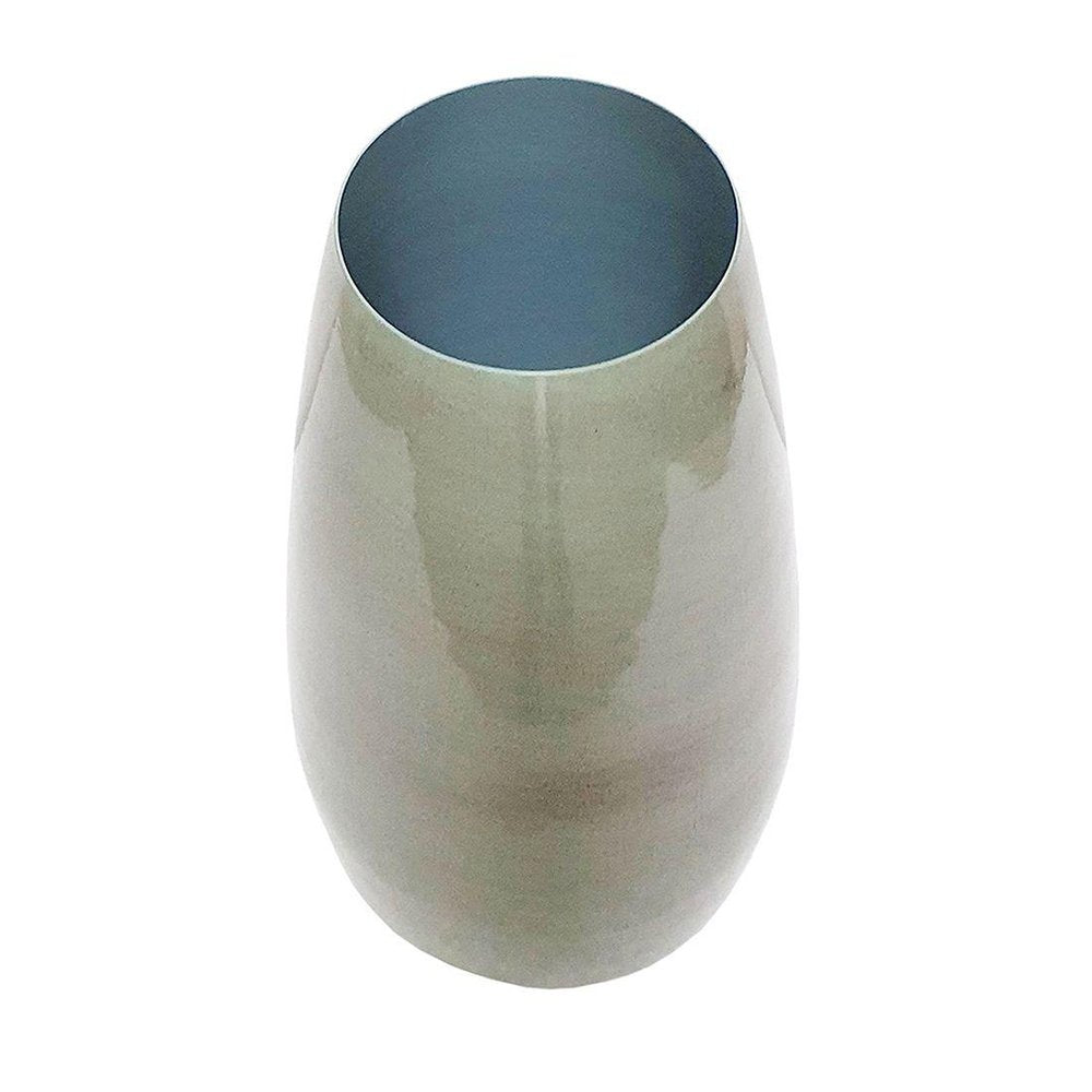 14" Olive Green Cast Iron Tapered Table Vase