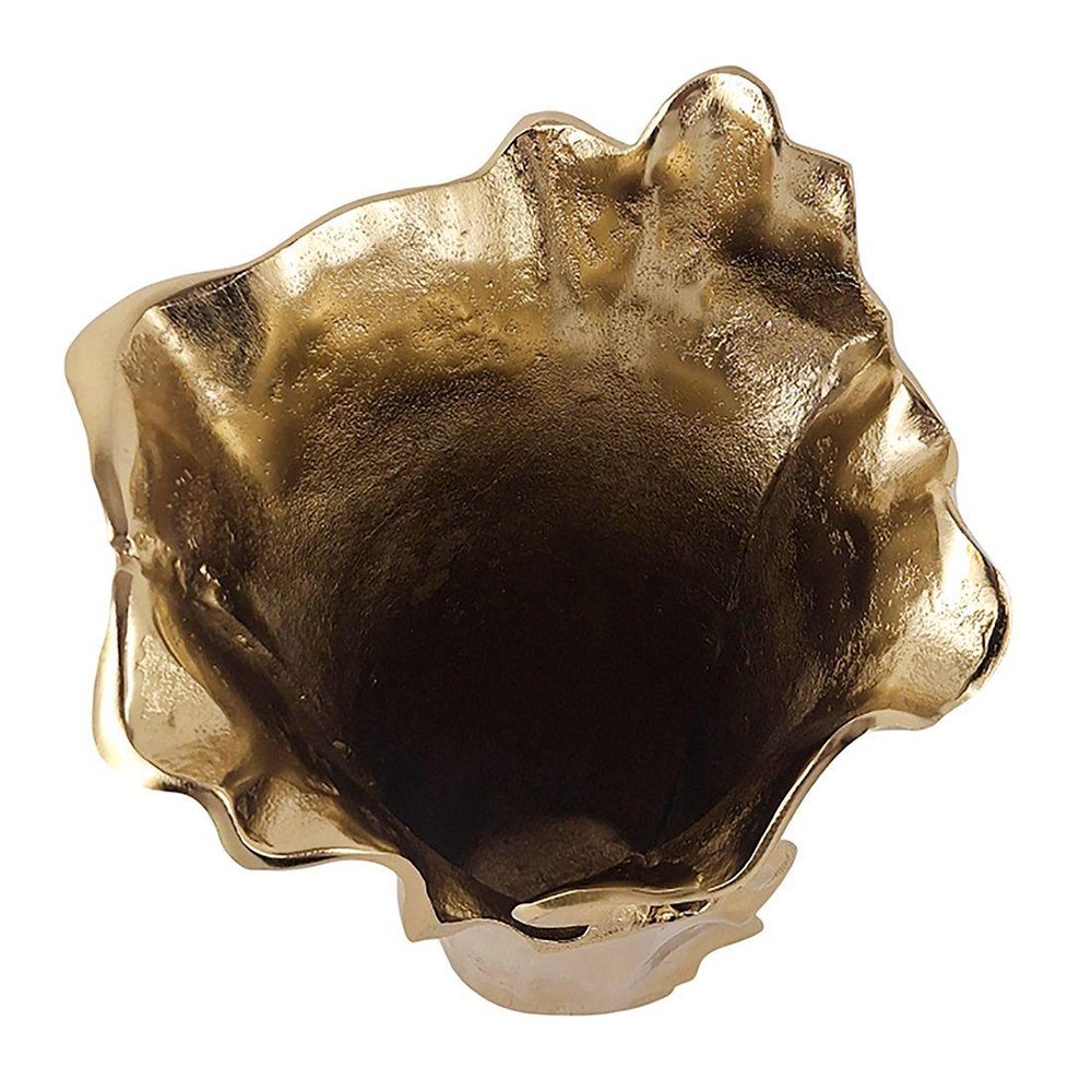 12" Gold Aluminum Table Vase With Sculptural Details