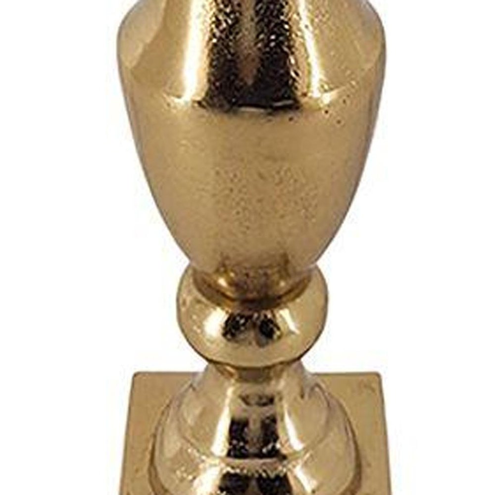 25" Gold Aluminum Trumpet Floor Vase