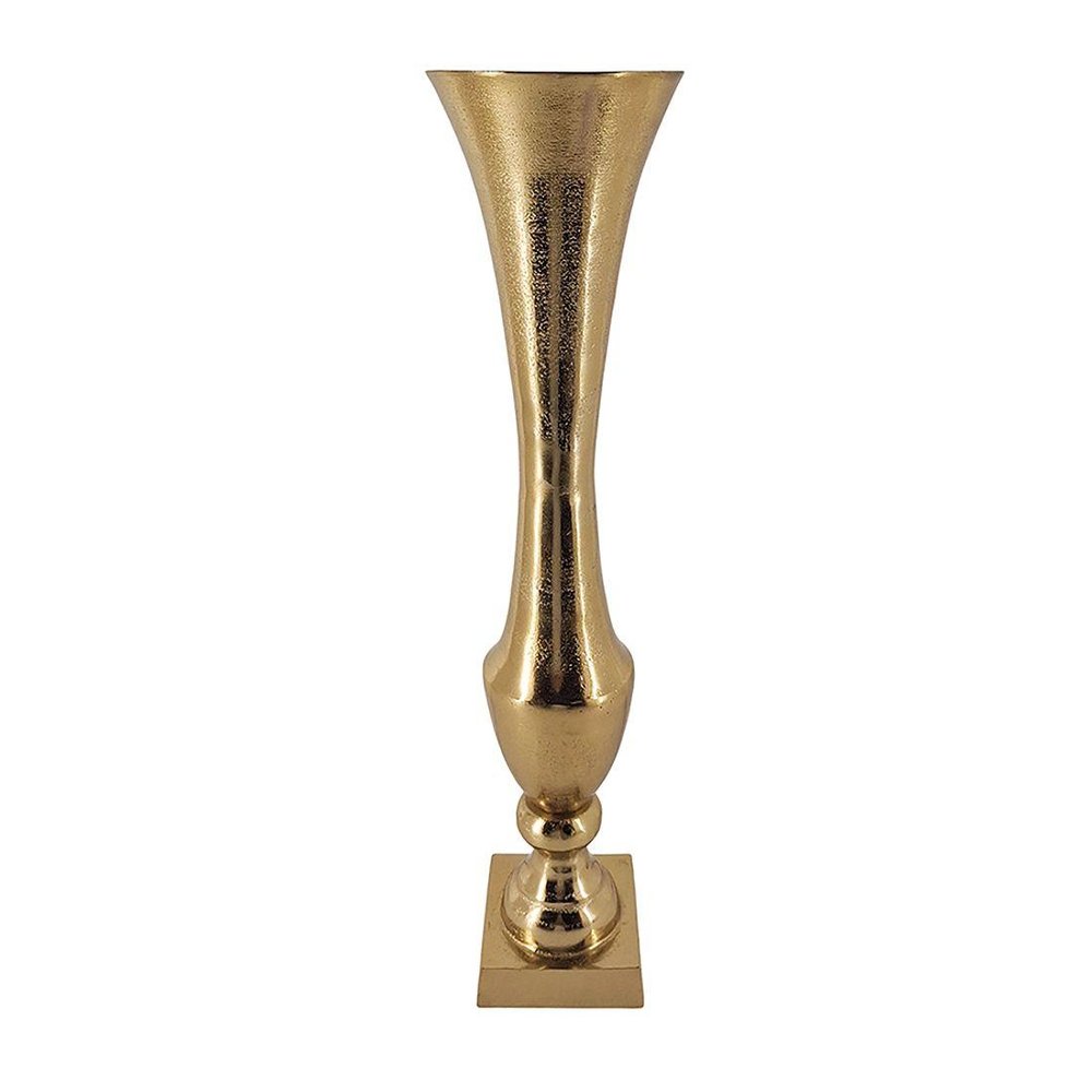 25" Gold Aluminum Trumpet Floor Vase
