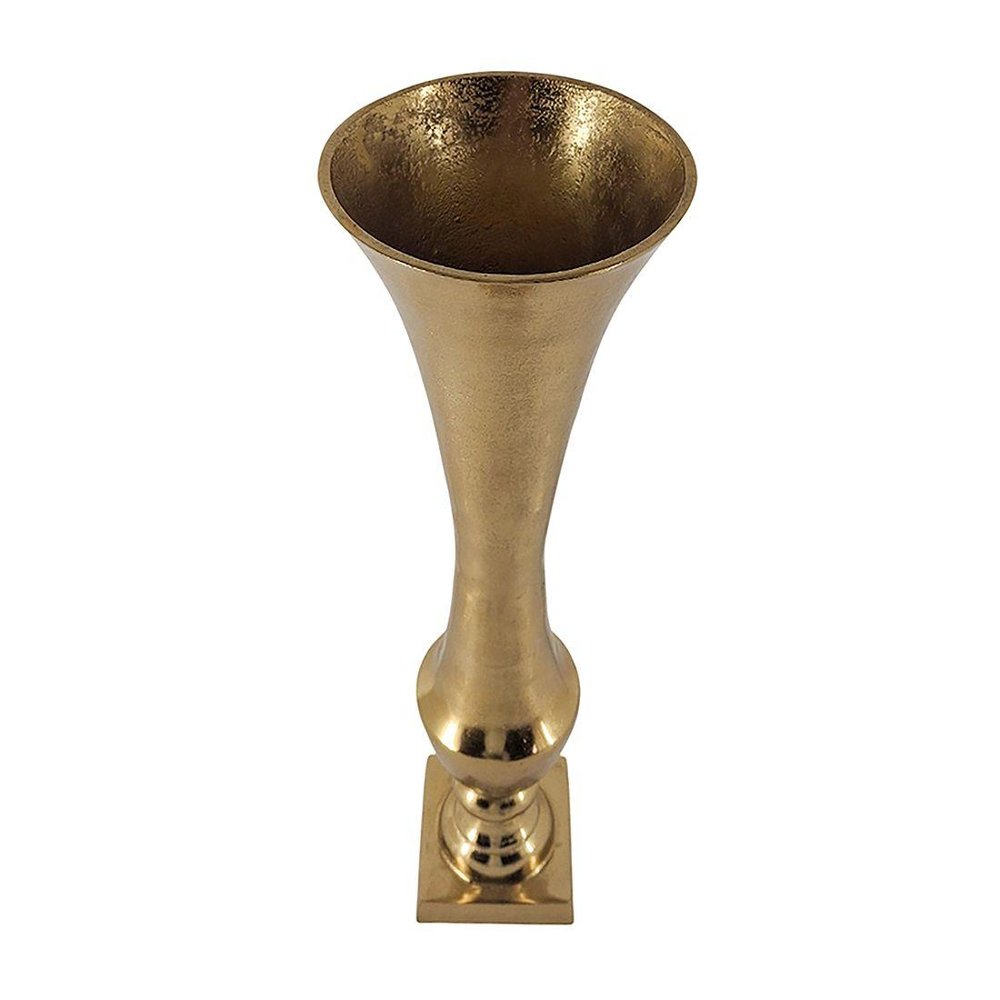 25" Gold Aluminum Trumpet Floor Vase