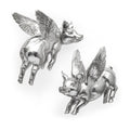 Set of Two Silver Pig Resin Hanging Wall Decor