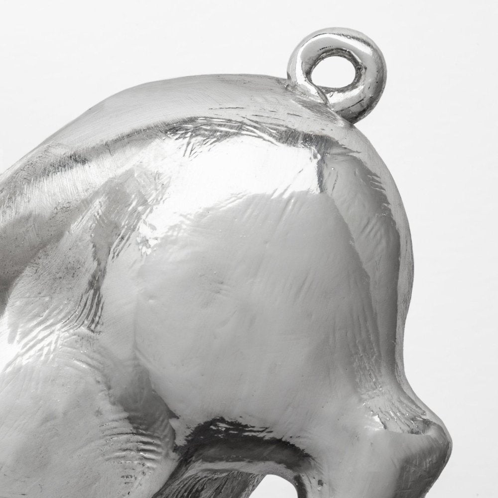 Set of Two Silver Pig Resin Hanging Wall Decor