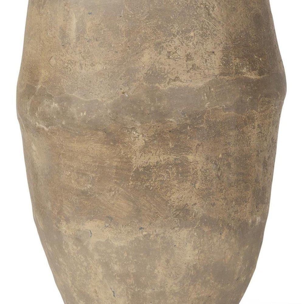 18" Gray Mottled Paper Mache Cylinder Table Vase
