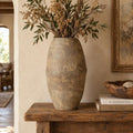 18" Gray Mottled Paper Mache Cylinder Table Vase