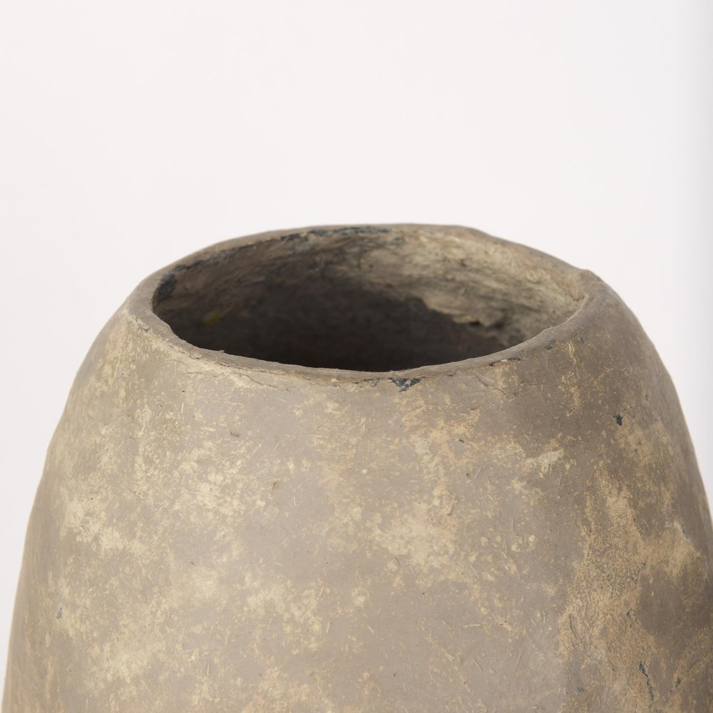 18" Gray Mottled Paper Mache Cylinder Table Vase