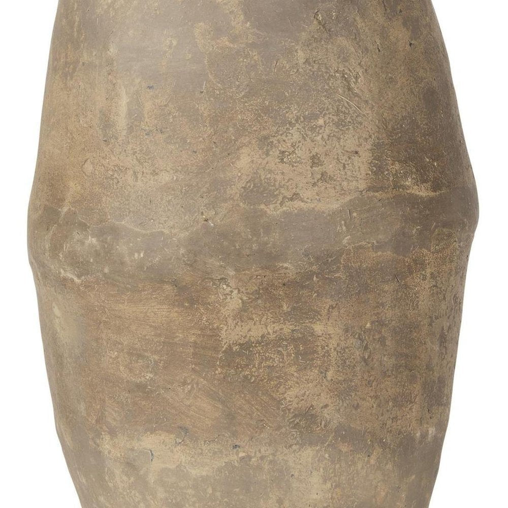 18" Gray Mottled Paper Mache Cylinder Table Vase