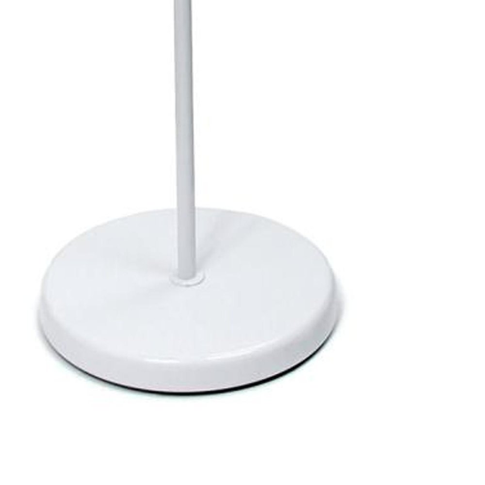 72" White Metal Two Light Floor Lamp With White Bowl Shade